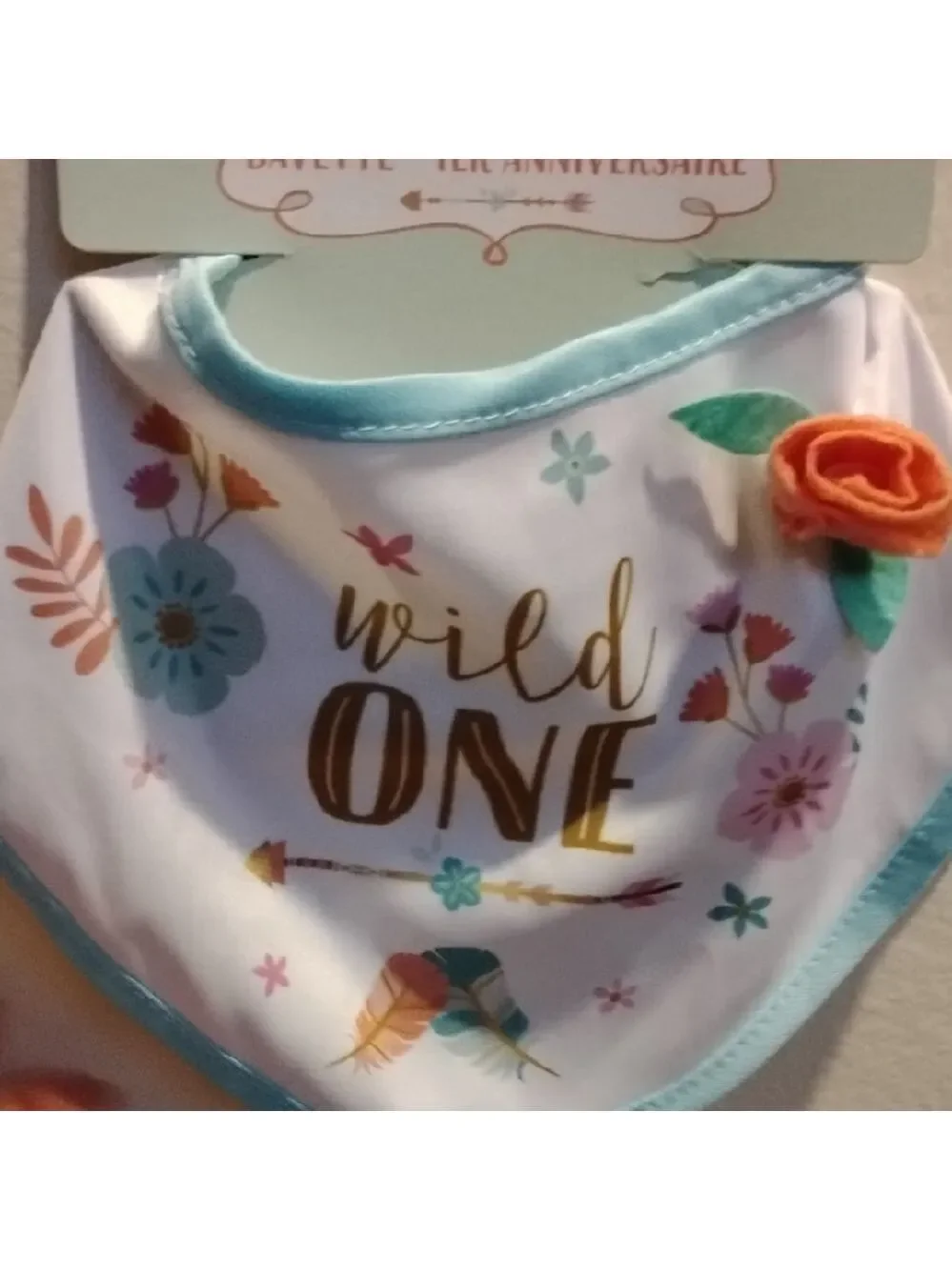 D- NWT Wild One First Birthday Bib - Multicolor
